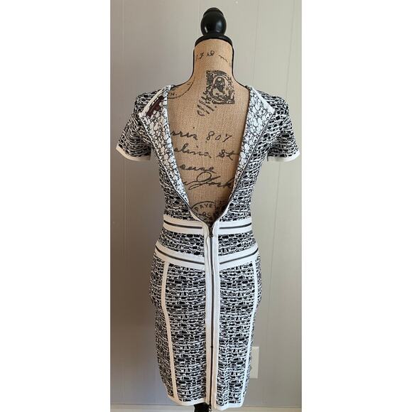 Marchesa Voyage Dress Multi Zipper Black and White Mini Dress Size XS - Picture 7 of 10